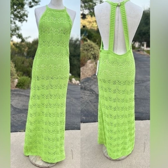 House of Harlow 1960 Dresses & Skirts - House of Harlow 1960 Lime Crochet Maxi Dress XS‎ NWT